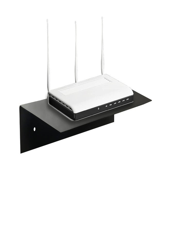 SIMOND STORE Black Floating Shelves for Wall - 12" X 8" Small Floating Shelves - Metal Heavy Duty Floating Shelf Brackets for Gaming, Console, PlayStation Shelf, Tv Shelf for Wall Mounted Tv… - Image 1
